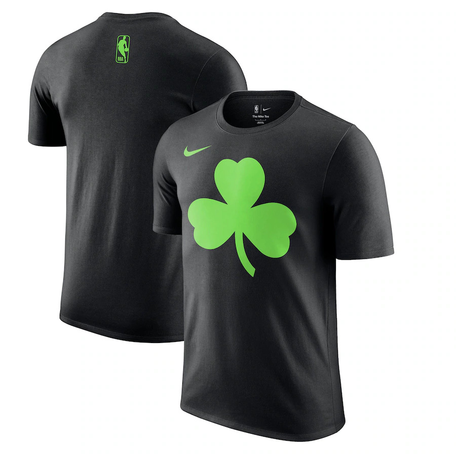 Men's Boston Celtics Black 2024/25 City Edition Essential Logo T-Shirt Men's Boston Celtics Black 2024/25 City Edition Essential Logo T-Shirt